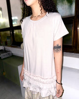 (2color) Dot Frill Flare Short Sleeve Tee