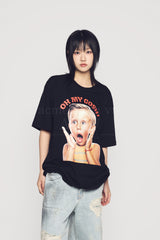 24FW スクリームボーイレタリングベビーフェイス半袖Tシャツ ブラック