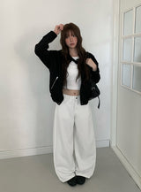 Beck Cut Line Wide Cotton Pants