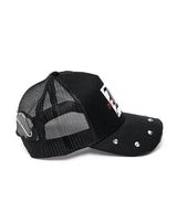 BBD グラフィック B ロゴスタッドトラッカーメッシュキャップ (Black)