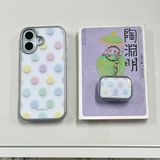[MADE][Glossy Glass Silver Bumper Case] パステルドット