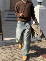 Soft V-Neck Knit (M, L / 4 Colors)