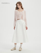 May pintuck flare long skirt