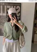 Nature Cashmere Crop Lambswool Knit Cardigan (9color)