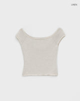 [MADE] Maru Linen Boat Neck Off Shoulder Knit