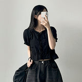 Henty レースパフリボンブラウス