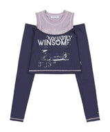 [NF] WINSOME OFF SHOULDER HALTERNECK CROP TEE (PURPLE)_F23QZ255