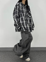 vely gingham hooded shirt
