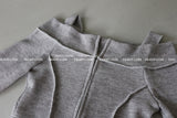 off-shoulder cut-out zip-up knitwear T-shirt