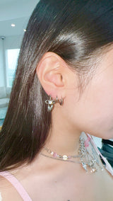 Moonstone ribbon earring