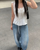 Lace pintuck blouse