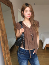 Walnut tie blouse