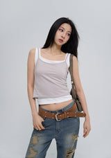 Double layered sleeveless (set product)