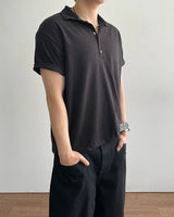 Koul Slub Collar Short Sleeve T