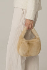 KEETY RABBIT fur mini bag [beige]