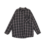 CHECK FRILL POCKET SHIRT (2 COLORS)