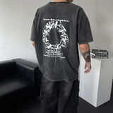 レインオーバルレタリングショートスリーブTシャツ (2 colors/36805)