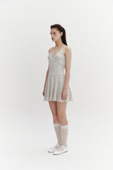Wave Flare Dress Oatmeal
