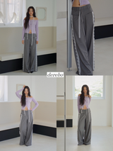 lace pocket wide slacks