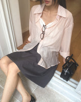 Netin Overfit See-Through Stripe Shirt