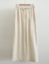 Hedden Linen Shirt Wrap Banding Wide Pants Set
