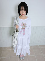 RUFFLE POINT SKIRT - WHITE