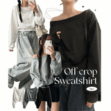 Rank Off Shoulder Crop Sweatshirt