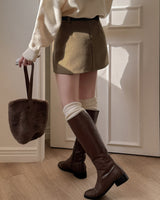 Wool mini skirt & belt set