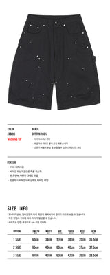 Double Knee Chino 8-Bermuda Pants - Black