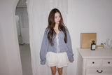 lovely blue checkered cotton blouse