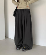 26SS★ [BAONHAUS]ヘディネンピンタックバンディングワイドトレーニングパンツ