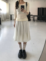 シフォンミディスカート (one color)