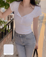 [MADE] Hitch Henley neck short-sleeved T-shirt
