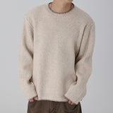 Contrast Stitch Round Knit