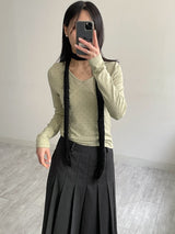 ドットシャーリングVネックTシャツ