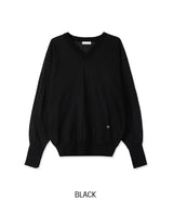 ソーラーリネンVネックニット