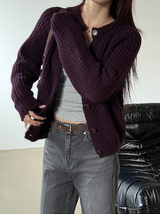 Golgi round knit cardigan(5color)