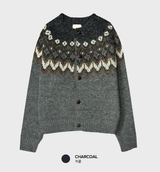 Sharp Uncle Wood Nordic Vintage Round Knit Cardigan