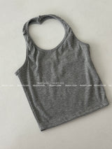Halterneck Ribbed Sleeveless