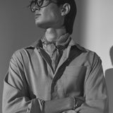 ブリーズラインストライプシャツ アッシュブルー