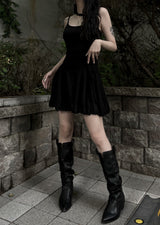 flared scarf mini dress (2color)
