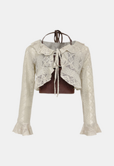 Frill Cardigan & Sleeveless Top
