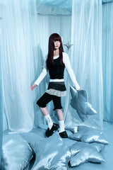Star dot layered cancan skirt