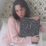 Pillow Notebook Pouch_floral black