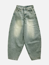 Ramie Brush Balloon Denim Pants 5C