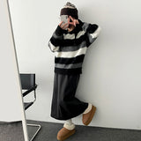 Blver wool back slit long skirt