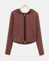 Roban Slim Stripe 2way Hoodie Zip-Up