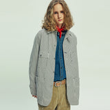xau hickory chore jacket ivory stripe