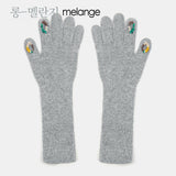 two hole long touch finger gloves 5colors