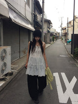Sento Pintuck Lace Bustier Sleeveless One Piece